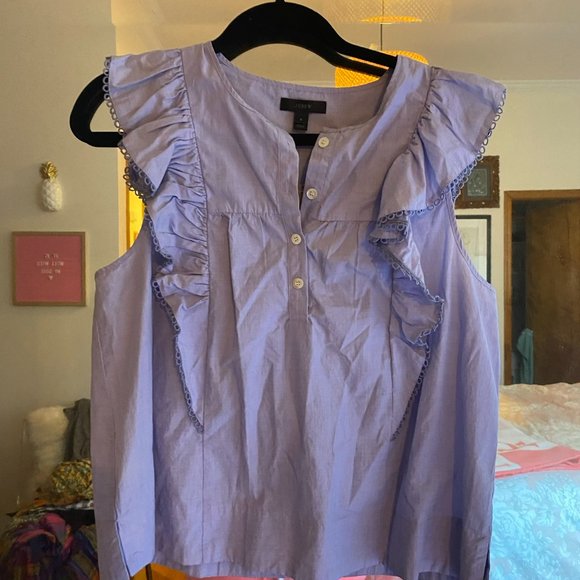 *NWT* J. Crew Ruffle-Front Top - Picture 2 of 4